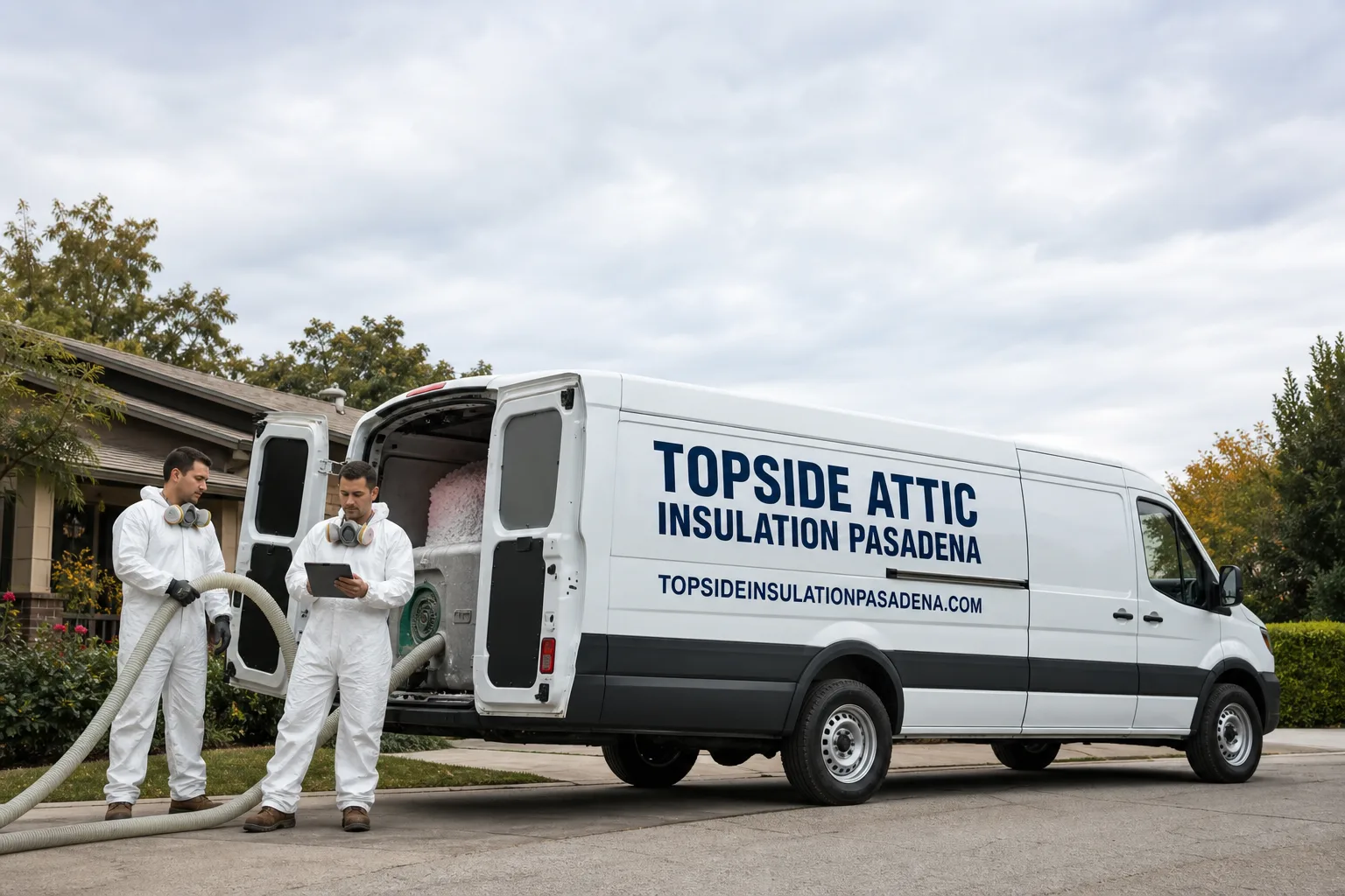 Topside Attic Insulation Pasadena insulation service vehicle and crew in Pasadena, CA
